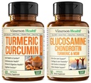 Curcumine curcumine avec extrait de poivre noir et glucosamine Chondroïtine MSM Joint Support Supplément