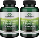 Swanson Senna Psyllium Cascara Complexe GI Tract Regularity Support 90 Capsules (2 Pack)