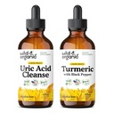Nettoyer l'acide Urique sauvage et organique Teinture 4 fl oz et turcuma Teinture 4 fl oz
