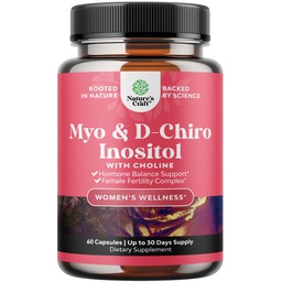 Myo-Inositol & D-Chiro Inositol Supplément pour femmes - Supplément Choline pour réguler le cycle menstruel, la fertilité et l'équilibre hormonal - Capsules d'équilibre hormonal pour femmes avec Myo et D-Chiro - 60 capsules