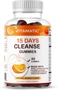 Vitamatic 15 Day Cleanse Gummies, Senna, Cascara, Psyllium, Lin, Aloe Vera, Licorice, MCT, Probiotique