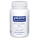 Encapsulations pures B-Complex Plus - Supplément de vitamines B pour soutenir la santé neurologique, la santé cardiovasculaire, les niveaux d'énergie et le système nerveux* - avec vitamine B12 et plus - 120 capsules
