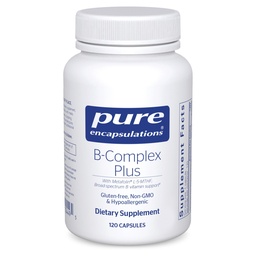 Encapsulations pures B-Complex Plus - Supplément de vitamines B pour soutenir la santé neurologique, la santé cardiovasculaire, les niveaux d'énergie et le système nerveux* - avec vitamine B12 et plus - 120 capsules