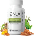 ONLA Vegan Ayurveda Herbal Supplements (20-en-1 capsules à base de plantes) - Suppléments curmériques avec Ashwagandha, cannelle, Triphala, Brahmi - Ingrédients naturels, Suppléments d'énergie à base de plantes (60 capsules)