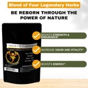 Formule de rajeunissement Phoenix - Lost Empire Herbs Energy Blend of 4 Top Natural Health Herbs Pine Pollen, He Shou Wu, Ant et Shilajit (100g de poudre)