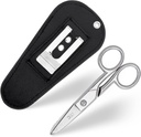 Ciseaux électriciens à usages multiples avec pochette de transport en cuir - Poignées électriques en acier inoxydable à usage lourd avec encoches à rayures, fichiers et grattoirs - Nos extraits sont pour usage à la main droite et gauche – Noir
