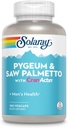 Solaray Pygeum et Saw Palmetto avec supplément Cranactin, 180 comte