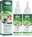 Des gouttes pour les yeux pour les chiens et les chats, des gouttes douces de formule pour les yeux de chien, de la grippe et de la suie Irritations pour les yeux supportent les yeux Infection Relief Eye Cleaner, - Supplément soin doux pour les yeux pour les animaux Chats gouttes pour les yeux - 4.04 fl oz