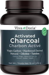 Viva Doria Virgin en poudre de charbon activé, dérivé de bois franc, grade alimentaire, 16 oz (1 livre)