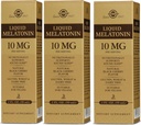 Mélatonine liquide de Solgar 10 mg, saveur de cerise noire naturelle - 2 fl oz, boîte de 3 - Idéal pour la lag de Jet - Vegan, sans gluten - 177 Total des portions