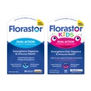 Famille Florastor Probiotic Bundle - 30 ct. Probiotic pour Digestion + Santé immunitaire et 20 ct Probiotique quotidien pour enfants - Bâtons de poudre non aromatisés - Boost Good Bactéria & Flush Out The Bad