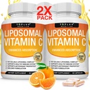 Vitamine liposomique C 2100mg Haute absorption Fat Soluble VIT C - Immune Support Collagène Booster Immunity Defense & Powerful Antioxydant, MCT Oil & Sunflower Lécithine, Acsorbic Acid, Vegan Non-OGM