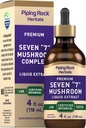 Piping Rock Mushroom complexe des gouttes liquides de 4 Fl Oz de 7 en 1 de Maitake, Shiitake, Reishi, Chaga, Cordyceps, Mane et Oyster Mushrooms de Lion.