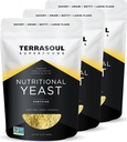 Terrasoul Superfoods Premium Nutritional Jeast Flakes, 3 Lbs (paquet de 3), Fortified, Savory Superfood pour le fromage végétalien, l'assaisonnement et le boost protéinique à base végétale
