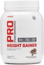 GNC Pro Performance gaineur de poids en poudre de protéines, 50g de protéines, haute calories, 700 calories, soutient la récupération de masse et de muscle, MCT, BCAA, 3ème partie testée, chocolat double, 6 portions, 2,5 lbs