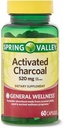 Supplément alimentaire au charbon activé, 520 mg, 60 Nombre
