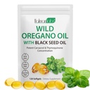 Huile d'Origan avec huile de graines noires, huile d'Origan biologique Softgels, huile d'Oregano Capsules organiques, non-OGM, sans gluten,120