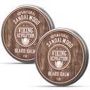 Baume à barbe de la Révolution viking - Beurre à l'huile d'argan, assouplissant pour les hommes avec l'huile de jojoba - Hydratant pour les hommes avec la cire d'abeille - cire de barbe pour les hommes (2oz, 2 pack)