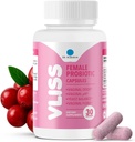 Dr. Robaina Femmes Daily Vaginal Probiotic + canneberge et ananas, 5 B UFC Lactobacillus (rhamnosus, reuteri, gasseri, croustatus), pH Balance et contrôle de l'odeur, vitamine C et B-12, 30 Capsules végétaliennes