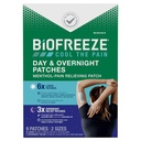 Biofreeze Day & Overnight Pain Relief Patches, Menthol Pain Patches pour Arthrite & Douleur musculaire Relief, Tissu confortable et flexible Rester en place, FSA/HSA Admissible, 9 Patches (6 Jour, 3 Nuit)