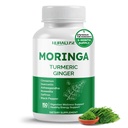 Moringa 12-en-1 Supplément avec curcuma Cinnamon Quercetin Ashwagandha Ginger Boswellia Nettle Saffron Tart Cherry Garlic - Fabriqué aux États-Unis