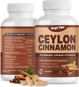 Ceylan Capsules de cannelle 1200mg Suppléments d'écorce de cannelle avec Chrome, Berberine HCL & Turmeric, Vegan, 120 Capsules, Énergie, Métabolisme, Heart & Immune Support