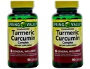 Spring Valley Standerdized complexe curcumine curcumine supplément alimentaire capsules, 500 mg, 90 nombre, 2 pk