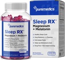 Sleep Gummy, Calme + Soutien au sommeil, 2 mg Melatonine, L-Theanine, Camomille, Baume de citron, Fleur de Passion, Aide au sommeil douce, Fraise 60 Compte