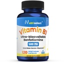 120 Capsules contenant 500 mg de vitamine B1, non-OGM, végétalien, sans gluten, benfotiamine