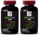 Supplément de cheveux anti gris - ANTI GRAY HAIR COMPLEX - Supplément de cheveux gris, Tons frais, Rééveil de la couleur, Traitement de la couleur des cheveux, Contrôle de la tonalité grise, Capsule de cheveux anti gris, Support de couleur 2Bot 120Caps