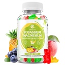 Supplément de magnésium de potassium Gommies, Gommies de potassium pour les adultes Enfants, Magnésium haute absorption Glycinate pour les crampes des jambes et la santé immunitaire, sans sucre, colorants mélangés végétaliens, 60 comte