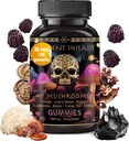 ad hoc Shilajit Pure Himalayan Organic Gummies - Immune Support, Suppléments de soutien énergétique - Shilajit Resin Lions Mane, Cordyceps, Reishi, Turquie Tail, Chaga, Shiitake Mushroom Gummies (120 Ct)