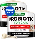 StrellaLab Poudre probiotique de chat - Probiotiques pour chats avec diarrhée - Poudre facile à mélanger - Probiotiques de chat pour chats à l'intérieur, complément alimentaire pour fournitures de santé, soutien digestif (8 oz/paquet de 2)