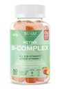 SUKU Vitamine B Gommies complexes avec la vitamine C – Vegan sans sucre 8 B Vitamines complexe supplément de gommy augmente le développement cellulaire, améliore le métabolisme et la formation de collagène, pêche aromatisant (50 gommies)