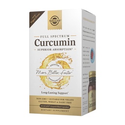 Solgar Curcumin plein spectre - 30 LiCaps - Absorption supérieure - Santé cérébrale, articulaire et immunitaire - Vegan, sans gluten, sans OGM, sans produits laitiers - 30 portions