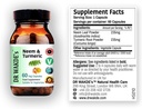 DR WAKDE Neem & Turmeric Capsules de 60 capsules de légumes Supplément ayurvédique