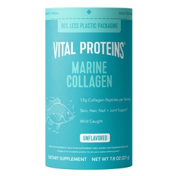 Protéines vitales Supplément en poudre de peptides de collagène marin pour les ongles de peau - Collagène hydrolysé - 12g par portion - 7,8 oz Canister