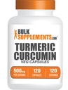 BulkSupplements.com Turmeric 500mg Capsules d'extrait - Suppléments de Curcumine, Curcumine curcumine curcuma curcuma curcuma curcuma curcuma curcuma - sans gluten, 120 Capsules de légumes (paquet de 1)