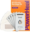 Kit de pansement bioélectrique PowerHeal pour soins des plaies et guérison rapide – 3-Layers w/Bioelectric Pad, Pad absorbant, Adhésif + Wound Hydrogel – pour découpes, abrasions, Blisters, Burns – 5-Pack, 2,3" x 3,5"