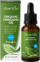 Huile d'origan biologique - 1 Fl Oz (30ml), 80% Carvacrol USDA Huile d'origan biologique gouttes liquides, à base de plantes concentrées, non OGM, suppléments à base de plantes