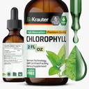 BIO KRAUTER gouttes de chlorophylle liquide - Nettoyage et soutien immunitaire - Déodorant interne - Supplément extrait de chlorophylline de cuivre de sodium - 2 fl oz