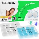 Bouchons d'oreille pour le sommeil (14 paires), bouchons d'oreille en silicone doux, réutilisable, dormant, annulation sonore, natation, travail