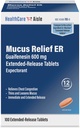 HealthCareAisle Guaifenesin 600 mg Libération prolongée - 100 comprimés - Expectorant de soulagement du mucus pour le soulagement de la congestion thoracique