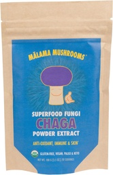 Poudre d'extrait de Chaga par Malama, Poudre de champignons de Chaga, Superfood Adaptogène, Supporte le système immunitaire, la santé de la peau et la fatigue, 100 portions