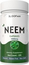 Neem Leaf Capsules 1000mg Poudre de l'Azadirachta Indica Leaf Supplément à base de plantes non-OGM, sans gluten.