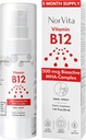 Vitamine B12 Spray 500 mcg (150 portions) - Absorption rapide Complexe MHA (méthylcobalamine, hydroxycobalamine, adénosylcobalamine) - Vegan, non-OGM, supplément liquide B12