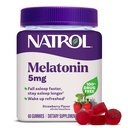 Natrol Melatonin 5mg, supplément alimentaire pour le sommeil reposant, 60 gommies aromatisées aux fraises, 60 jours d'approvisionnement