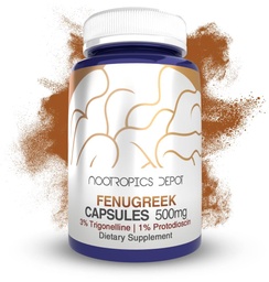 Nootropics Dépôt Fenugreek Capsules d'extraits de 500mg environ 180 ct.