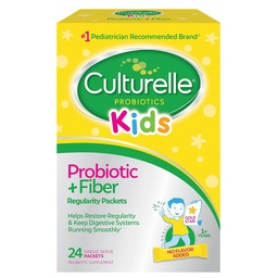 Culturelle Kids Probiotic + Fiber Packets (Age 3+) - 24 Compte - Santé digestive et soutien immunitaire - aide à rétablir la régularité (l'emballage peut varier)