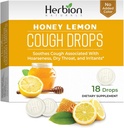 HERBION Naturals Toux gouttes, supplément alimentaire, Toux apaisante, pour les adultes et les enfants de plus de 6 ans, Pas d'arôme artificiel, Pas de couleur ajoutée (18 comte (paquet de 1), citron de miel)